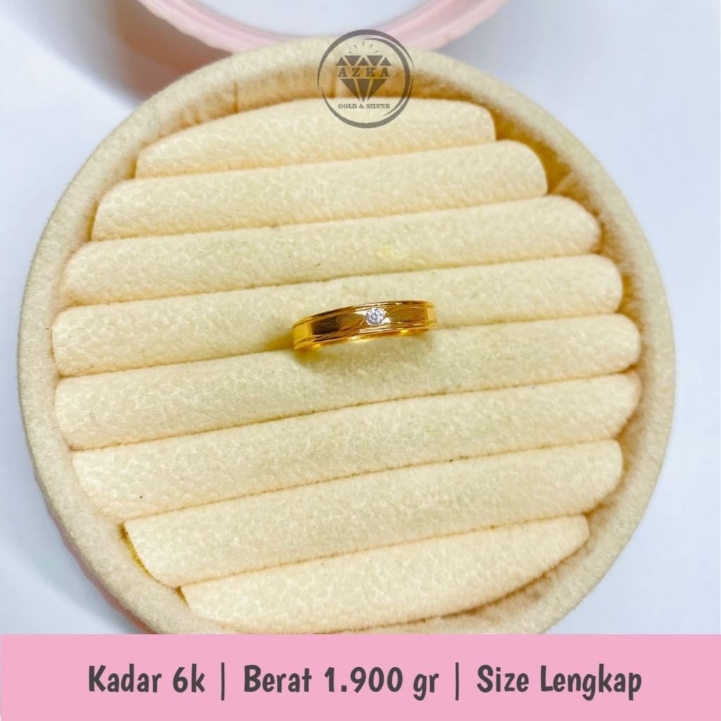 Cincin (emas muda) batu satu/cincin tunangan by azka Jewerly
