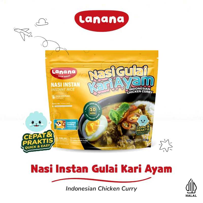 

Lanana Soup Series Nasi Instan Kari Ayam