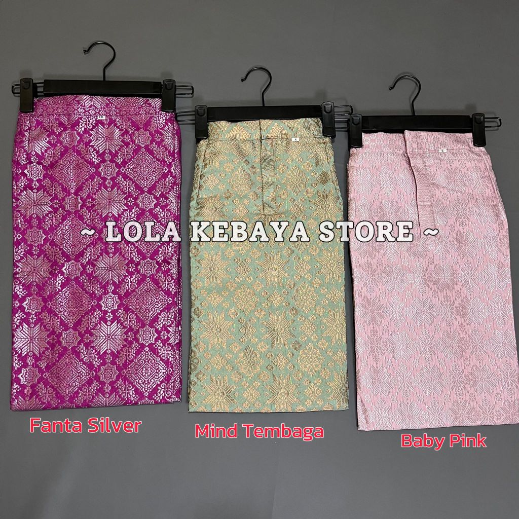 BEST SELLER!!! - Rok Songket Span Siap Pakai - Rok Songket Karet Kiri Kanan Dan Resleting Belakang M
