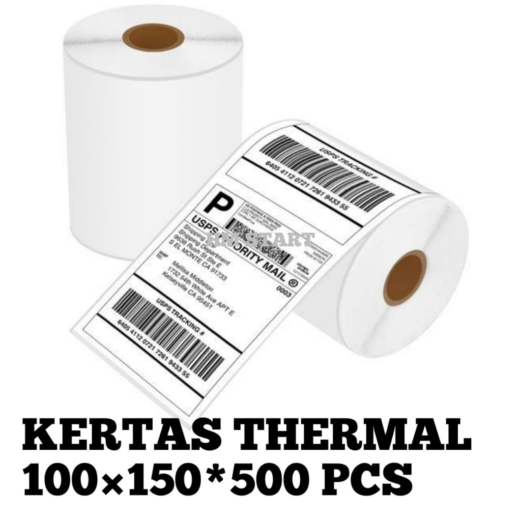 

label thermal roll 100×150 1 roll isi 500 pcs