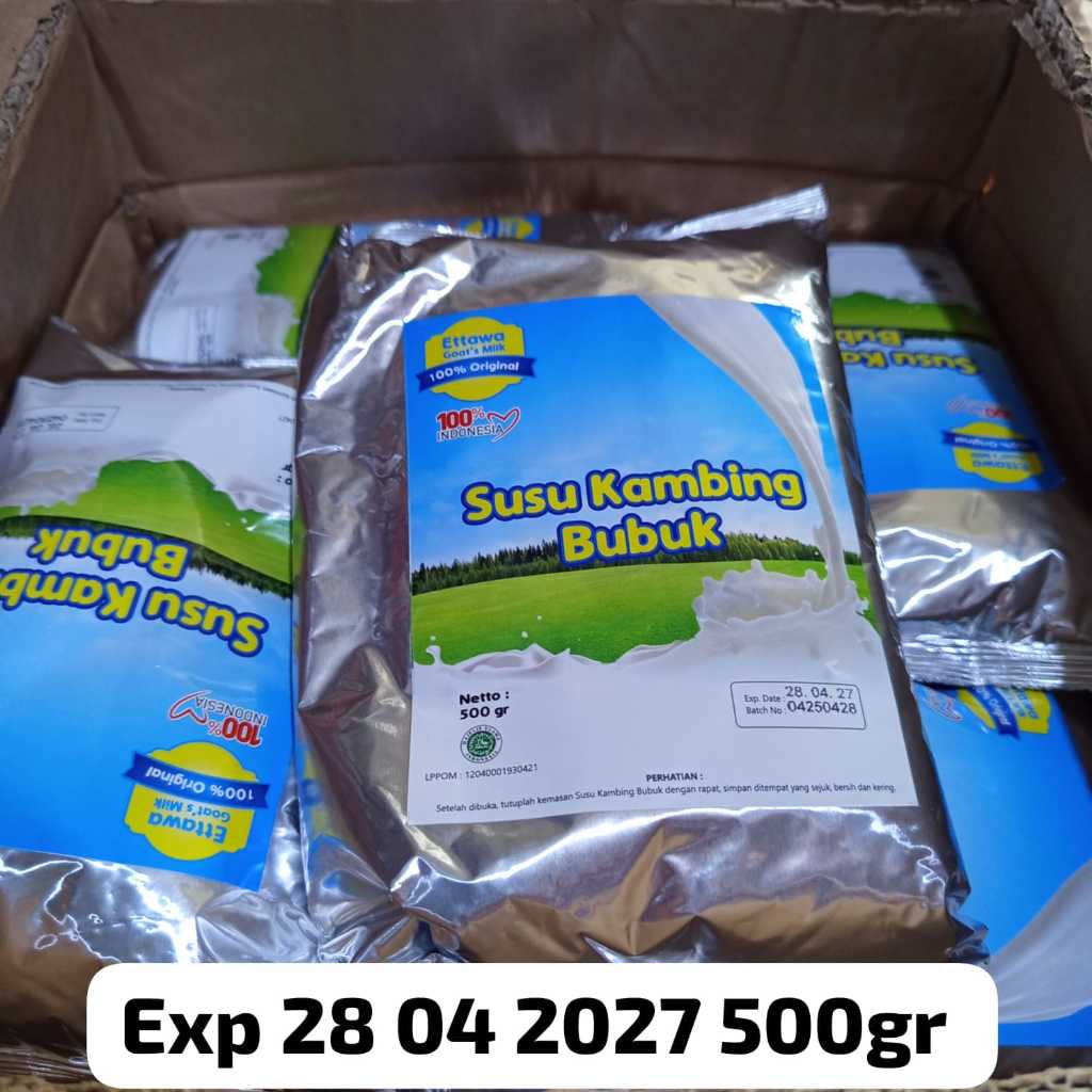 

Ettawa Goat's Milk | Susu Kambing Bubuk Kaya Akan Manfaat 500gr kemasan silver Asli 100% Original