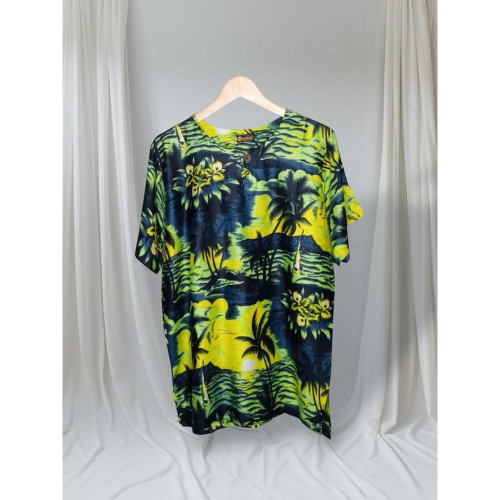 Kaos Pria Motif Daun Hibiscus Baju Kaos Pantai Pria Wanita Kaos Santai motif Pantai Kaos