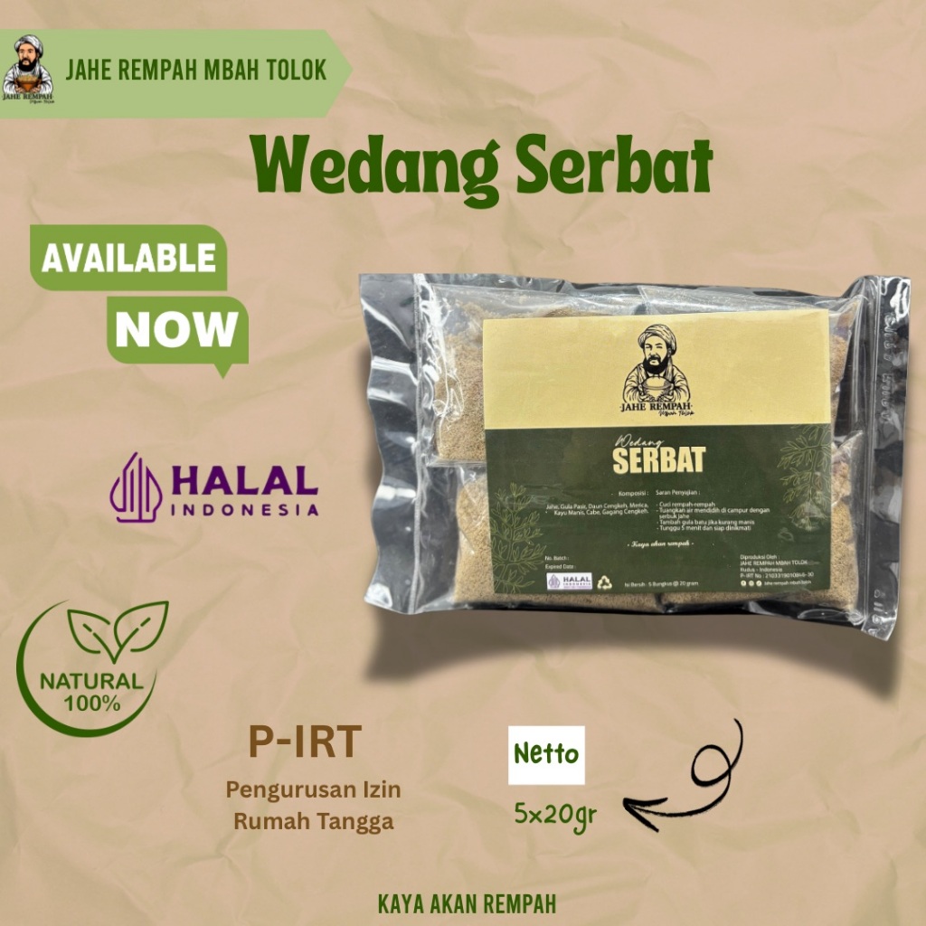 

WEDANG SERBAT UNTUK MENGHANGATKAN TUBUH, MENGATASI MASALAH PENCERNAAN DAN MEREDAKAN MUAL