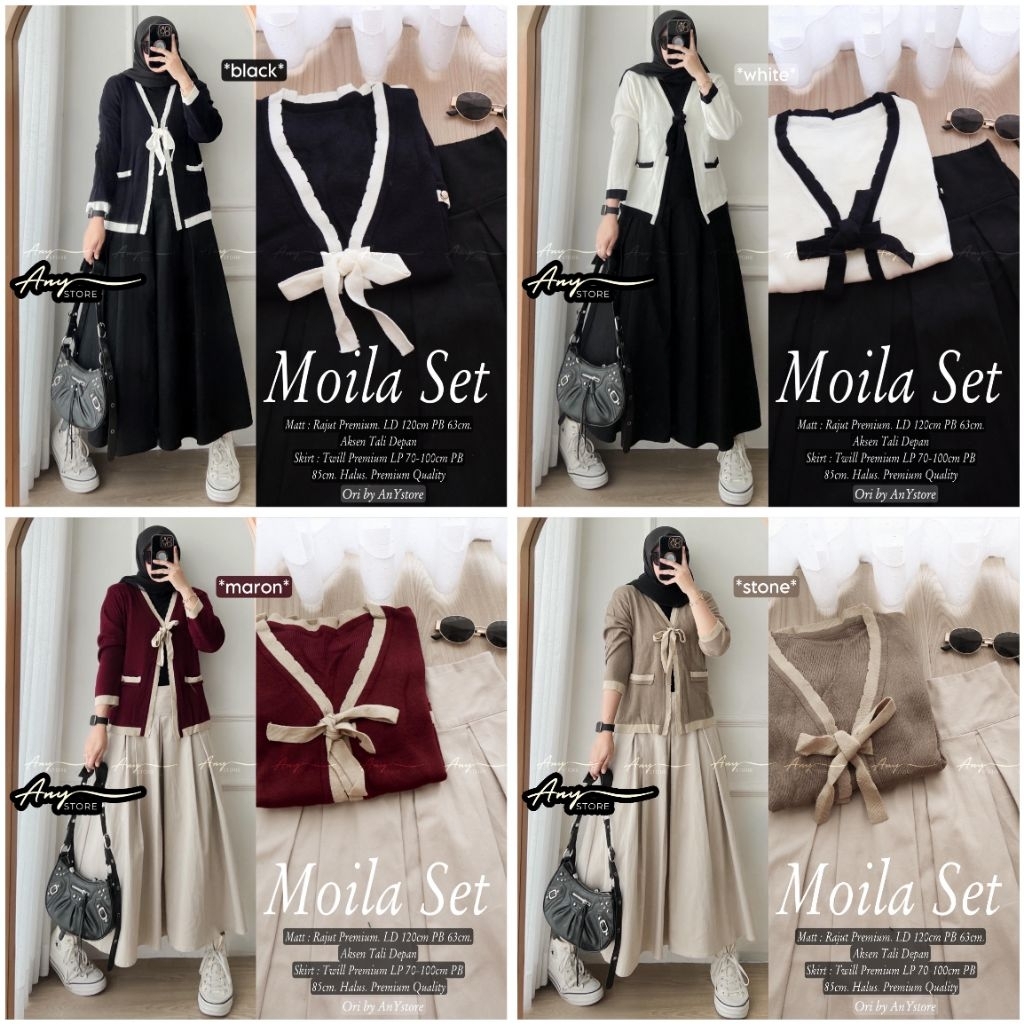 moila set rajut stripe by a.n.y store kardigan garis garis cardigan striped blouse knit premium rok 