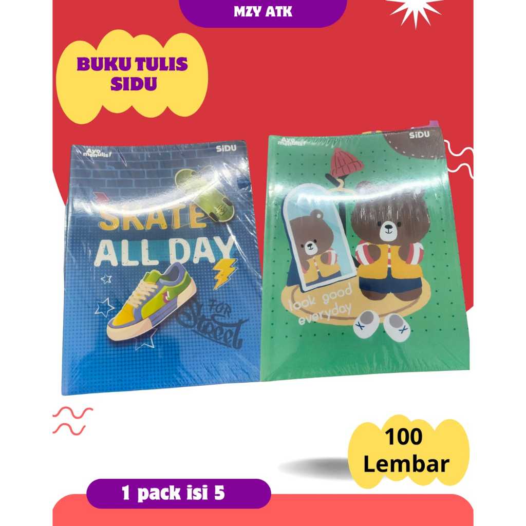 

Buku Tulis Sinar Dunia SiDU 100 Lembar (1 Pack isi 5 Pcs)