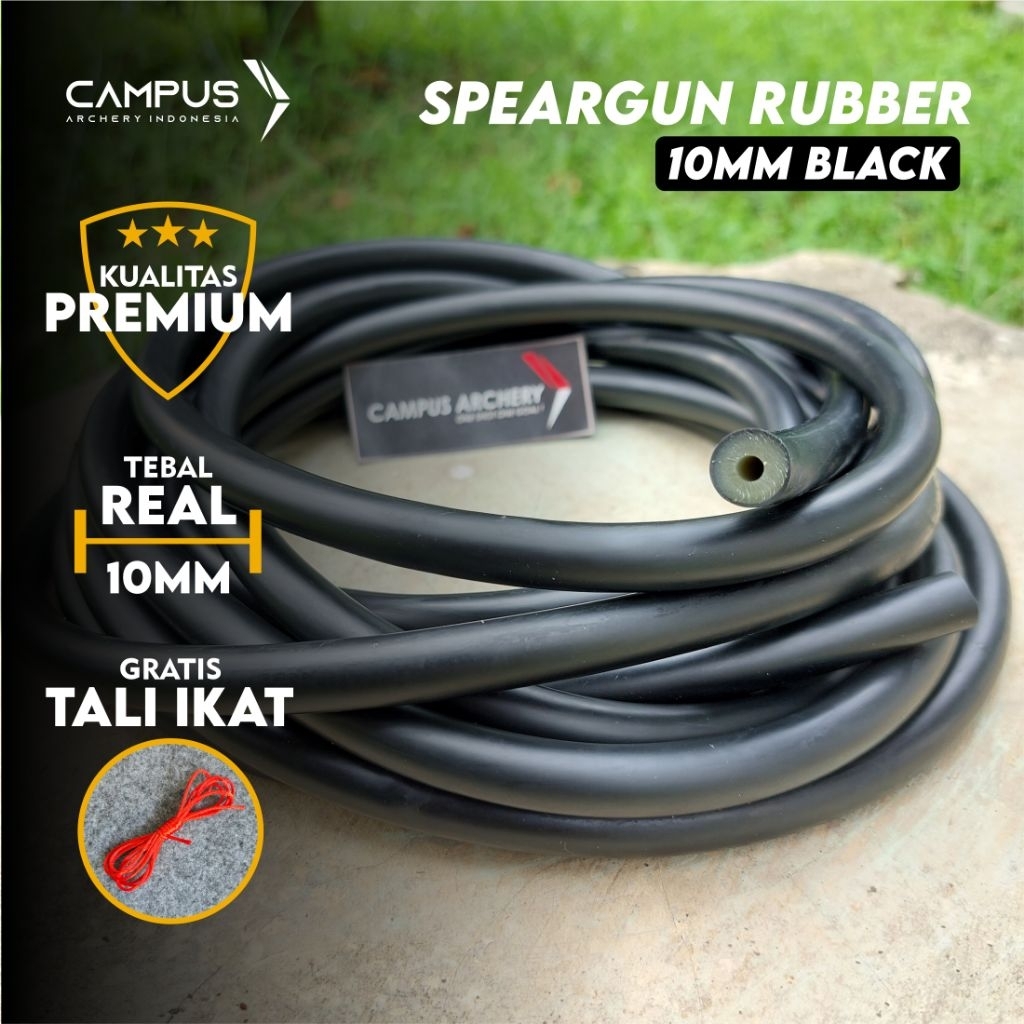 KARET SPEARGUN 10MM 3010 HITAM PREMIUM SPEARFISHING RUBBER
