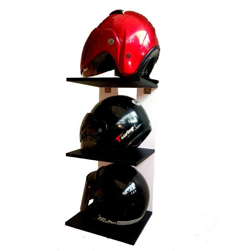 Rak Helm Dinding Kayu Minimalis Rak Helm Gantungan Tempel Susun Rak Tas Wanita Helmet Rack Cabinet