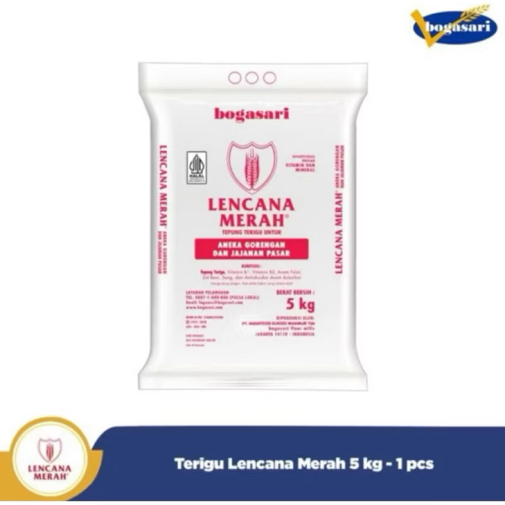

Tepung Terigu Lencana Merah 5 Kg Bag