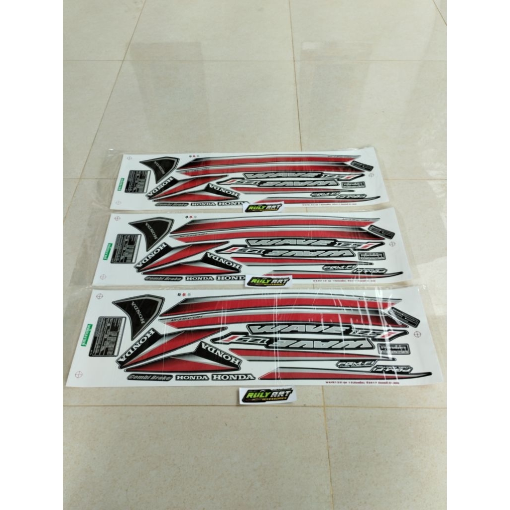 striping wave 125i Supra x 125 helm in hitam