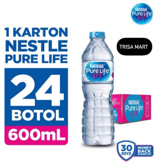 

Nestle pure life air mineral botol 600ml isi 24 pcs