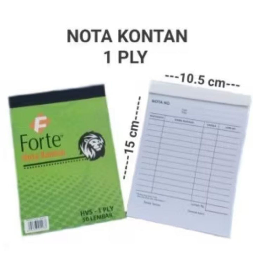 

(1 PAK) Nota Kontan FORTE Kecil 1 Ply (NK K1) / Nota 1 Ply Murah Isi 10 Buku