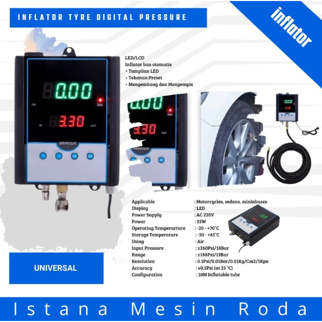 Digital Tire Inflator isi BAN TRUK  BUS MOBIL MOTOR TEKANAN 13 BAR  188 PSI angin ban tyre inflator 