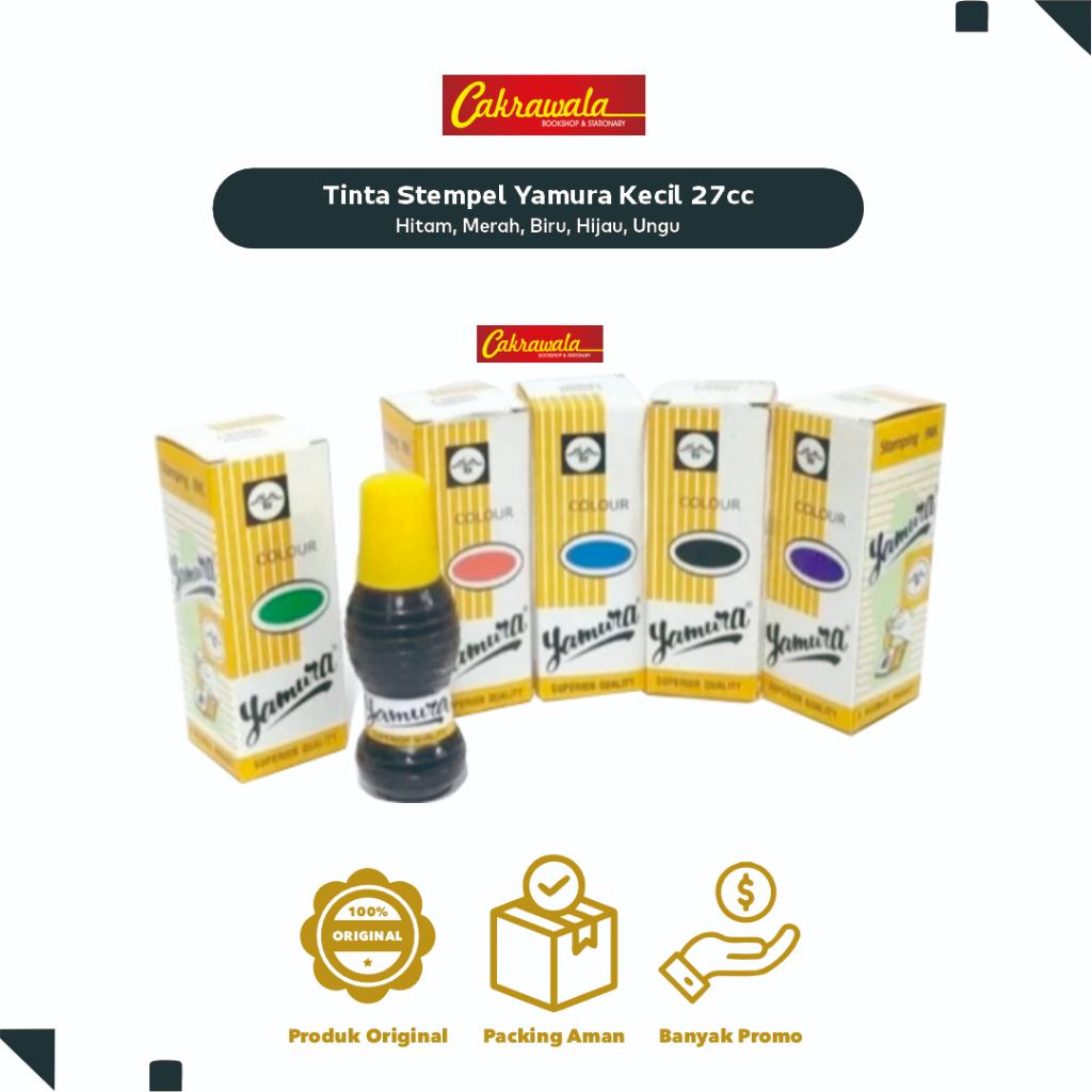 

Tinta Stempel Yamura Kecil 27cc | Stamp Pad Ink Warna Hitam, Merah, Biru, Hijau, Ungu | Refill Tinta