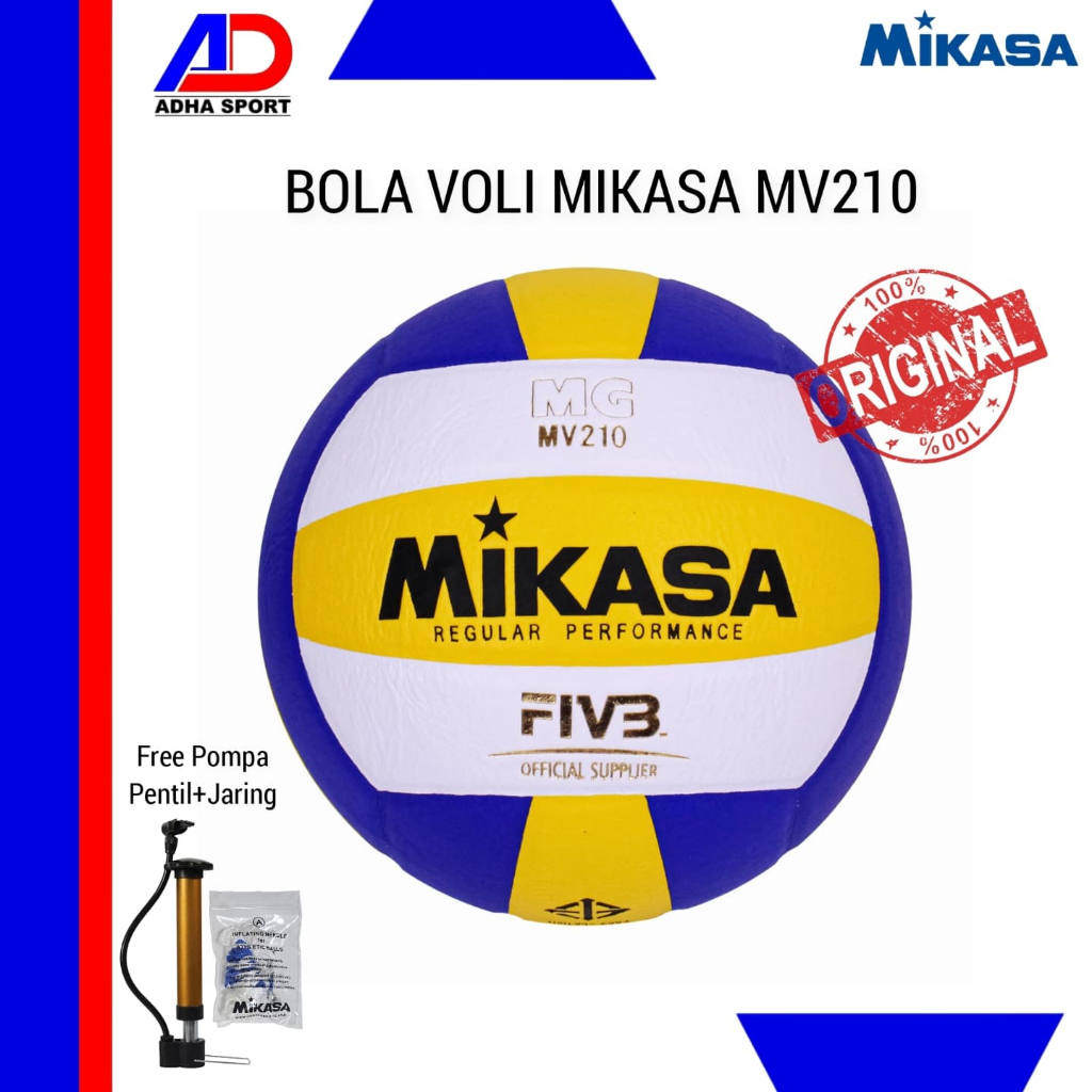Free Pompa + Pentil  PROLIGA Bola Voli Voly Mikasa Japan MV210 / MV 210 Vollyball Original