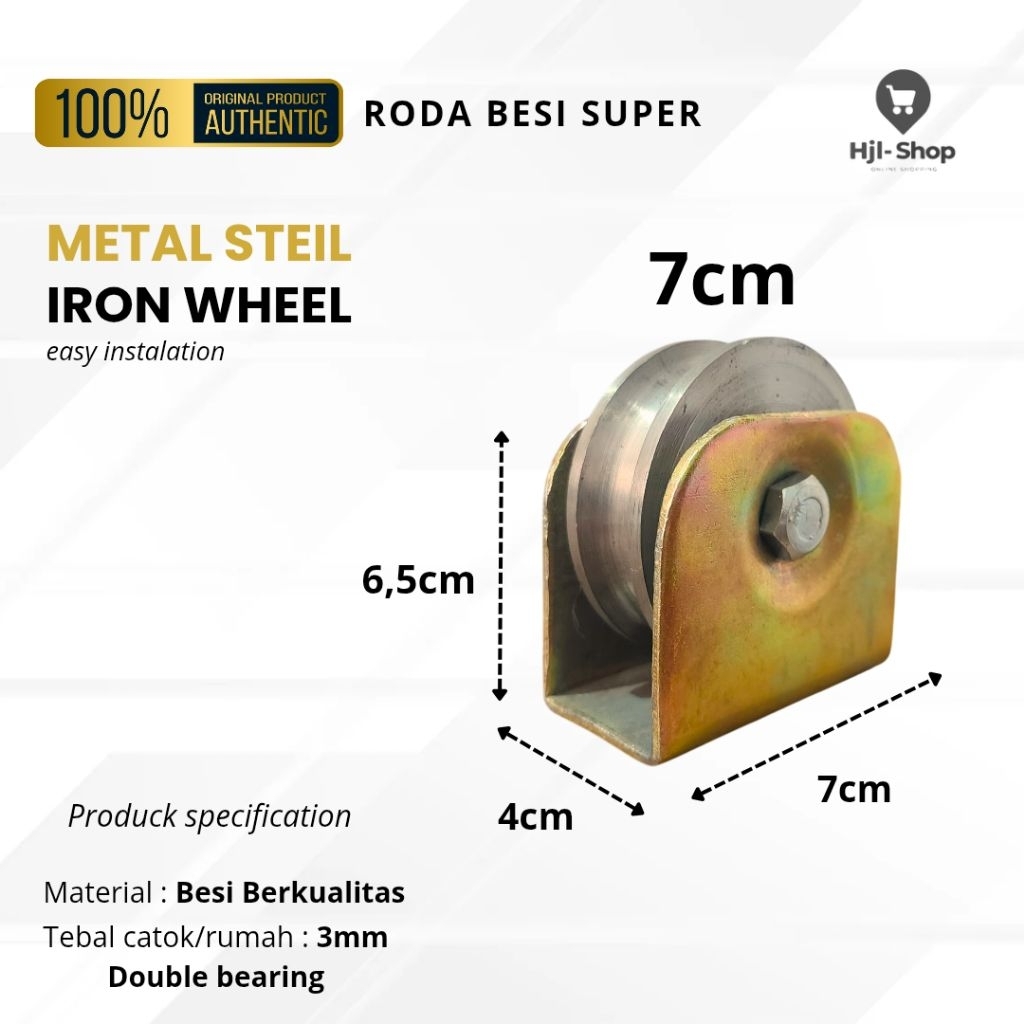 Roda Pagar Pintu Besi Super 7cm