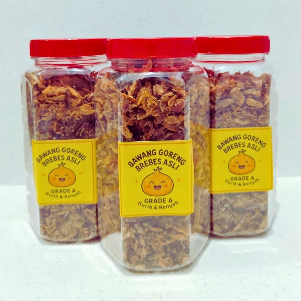 

Bawang Goreng Asli Brebes Grade A 450gram 3 Toples