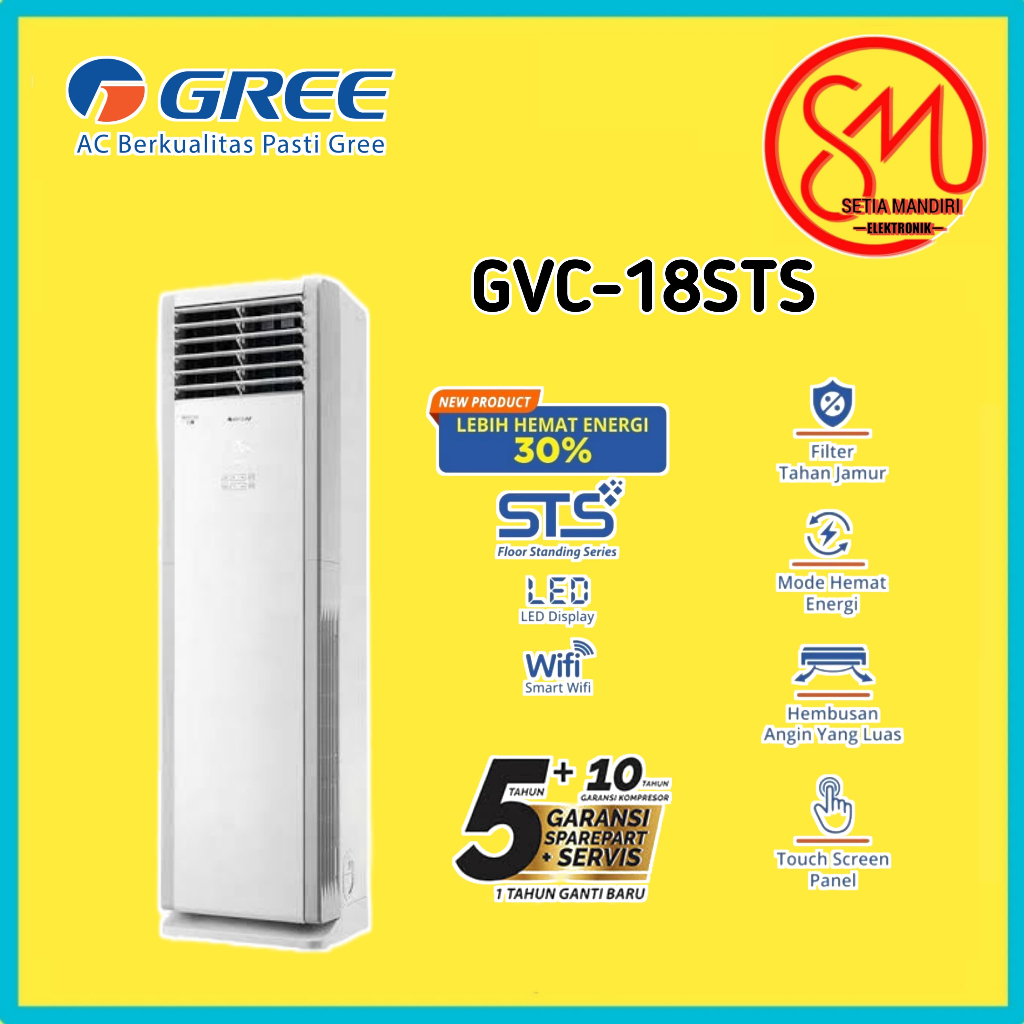 AC GREE DELUXE FLOOR STANDING 2PK GVC-18STS