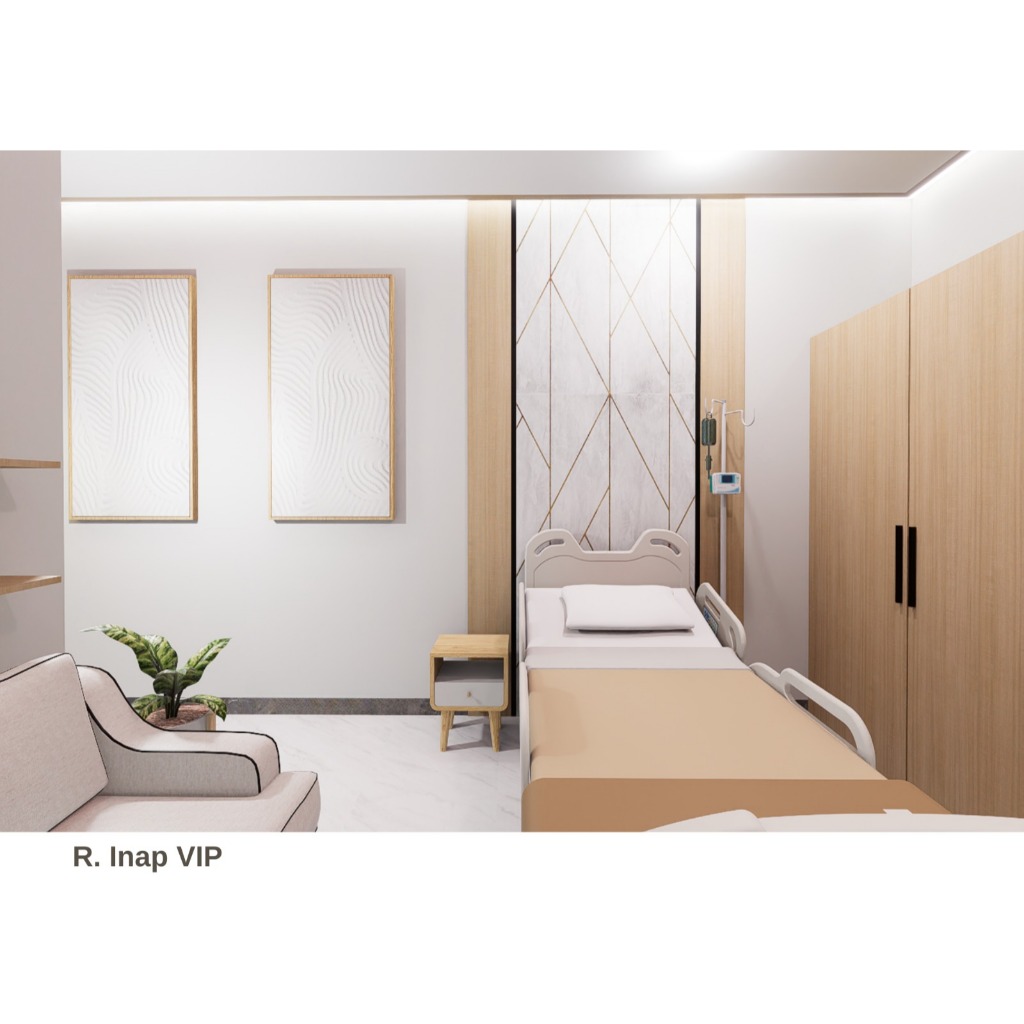 Design ruangan untuk klinik bagian Ruang inap VIP