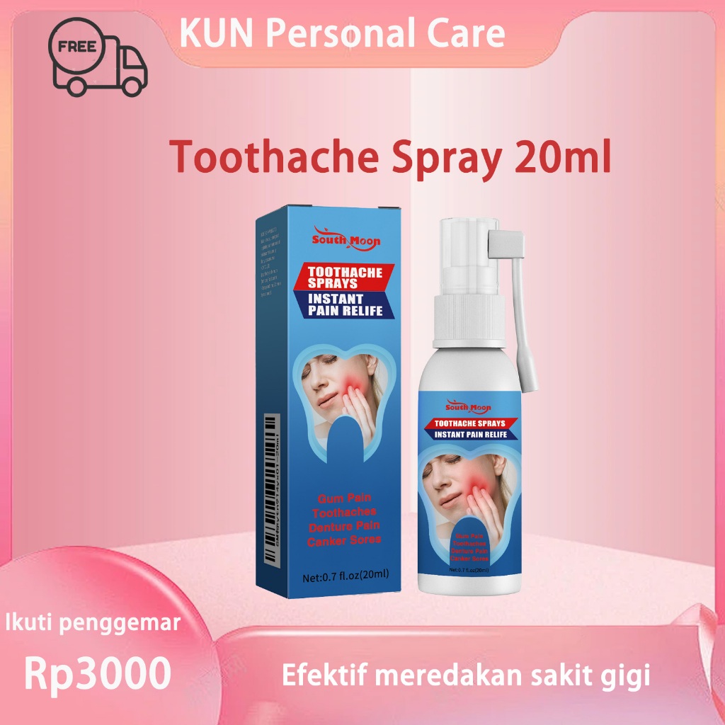South Moon Toothache Spray Obat Sakit Gigi 20ml Pembersih Gigi Berlubang Perawatan Mulut Tersedia Un
