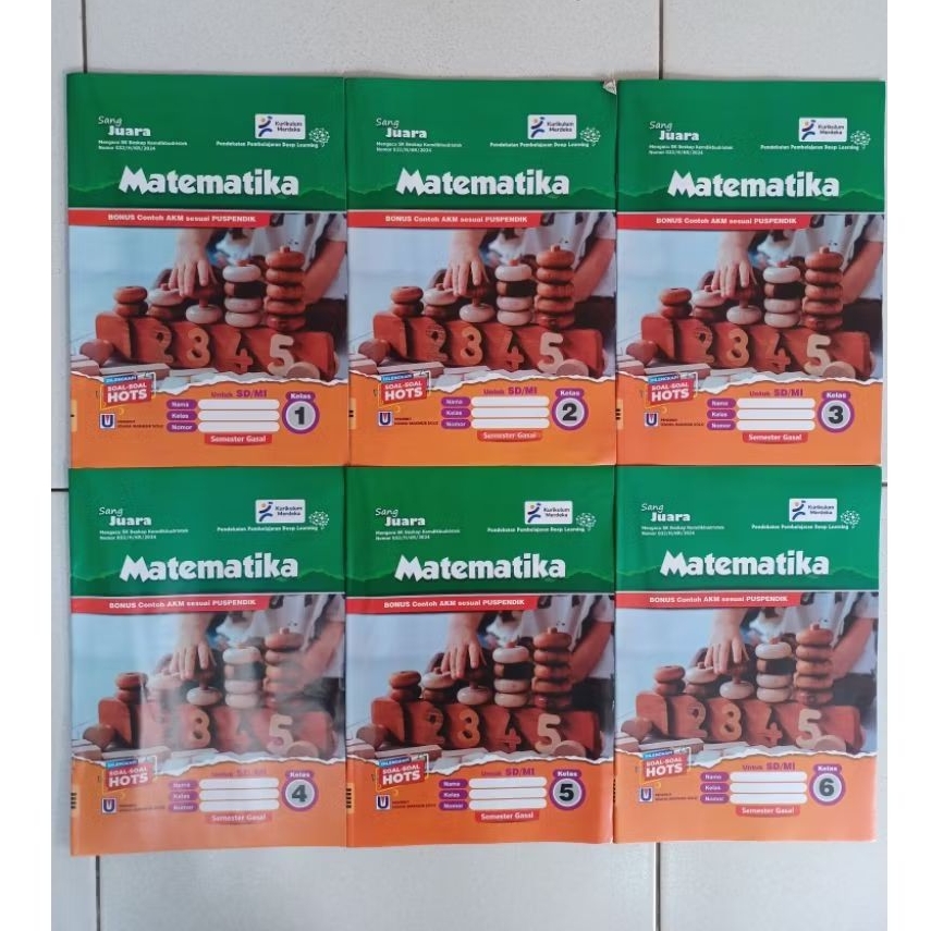 Buku LKS Sang Juara Matematika Kelas 1,2,3,4,5,6 SD/MI Semester 1 Kurikulum Merdeka Edisi 07