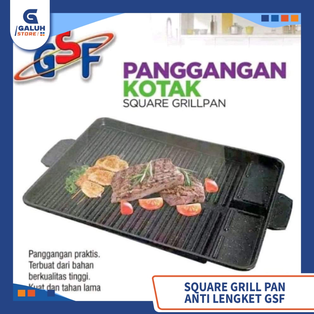 Panggangan Kotak Square Grill Pan GSF / Grill Pan Anti Lengket Persegi HC