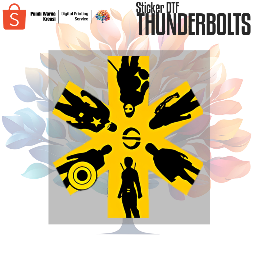 

CETAK STIKER DTF THUNDERBOLTS (A3,A4,A5,LOGO)