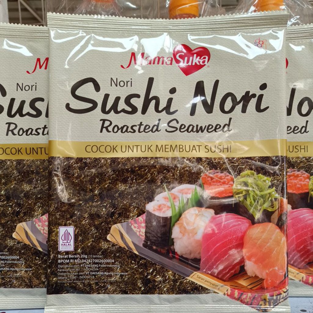 

Sushi Nori Rumput laut Mamasuka 20g (10 Lembar)