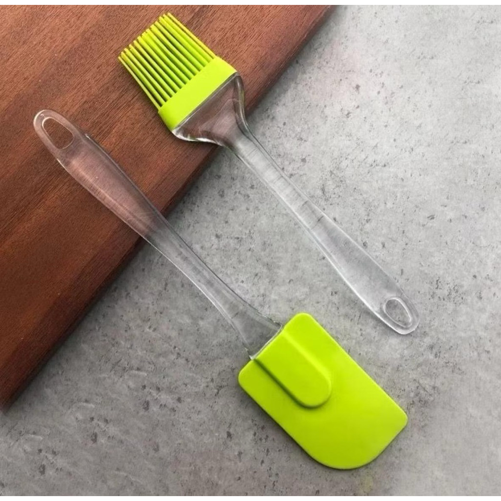Kuas Spatula Silikon Set Silicone isi 2 Set dan Hanya Spatula gagang krystal 1pc Sesuai Pilihan Vari