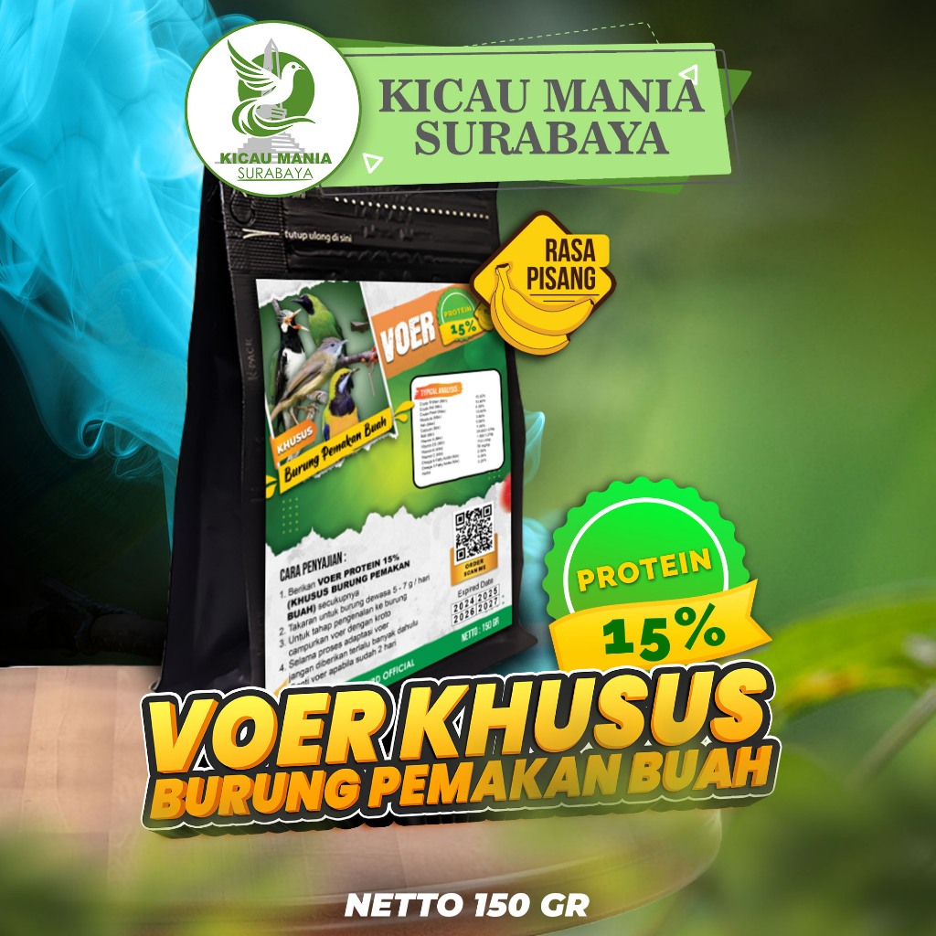 VOER KHUSUS BURUNG PEMAKAN BUAH  | VOER HARIAN | VOER NUTRISI KOMPLIT | JOYO VOER KHUSUS BURUNG  (PE