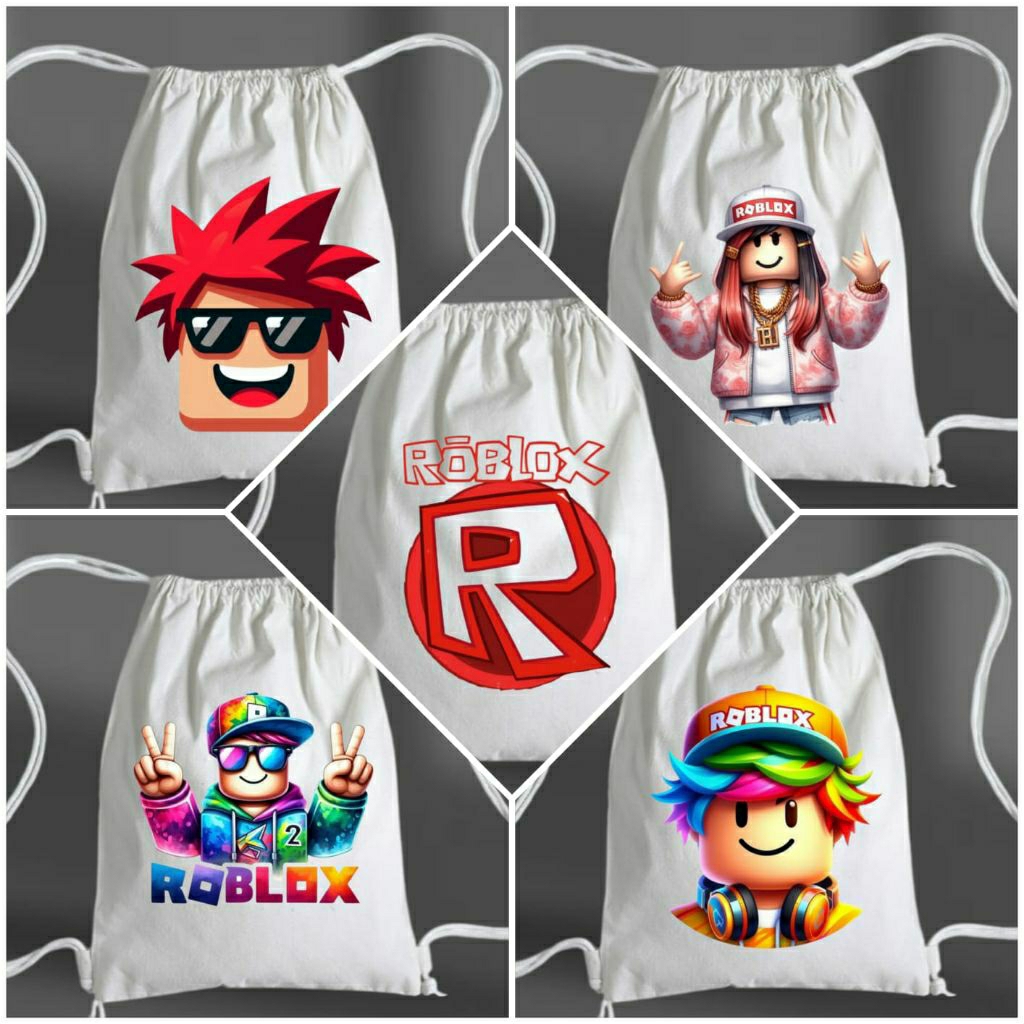 Tas serut roblox/String bag game roblox/Tas serut kanvas premium/Tas sekolah/Tas olahraga/Tas punggu