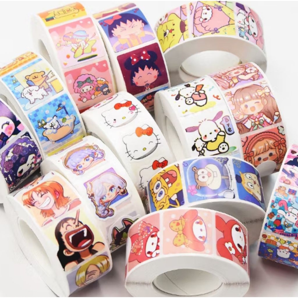 Stiker Roll Dekoratif / Stiker Roll Motif Kartun / Stiker Roll Serbaguna / Decorative Sticker Lucu S