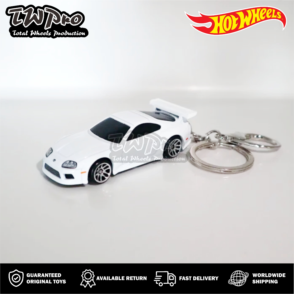 GANTUNGAN KUNCI HOT WHEELS FAST AND FURIOUS Toyota Supra MK4 - WHITE - PUTIH - CANTOLAN UDANG - KEYR