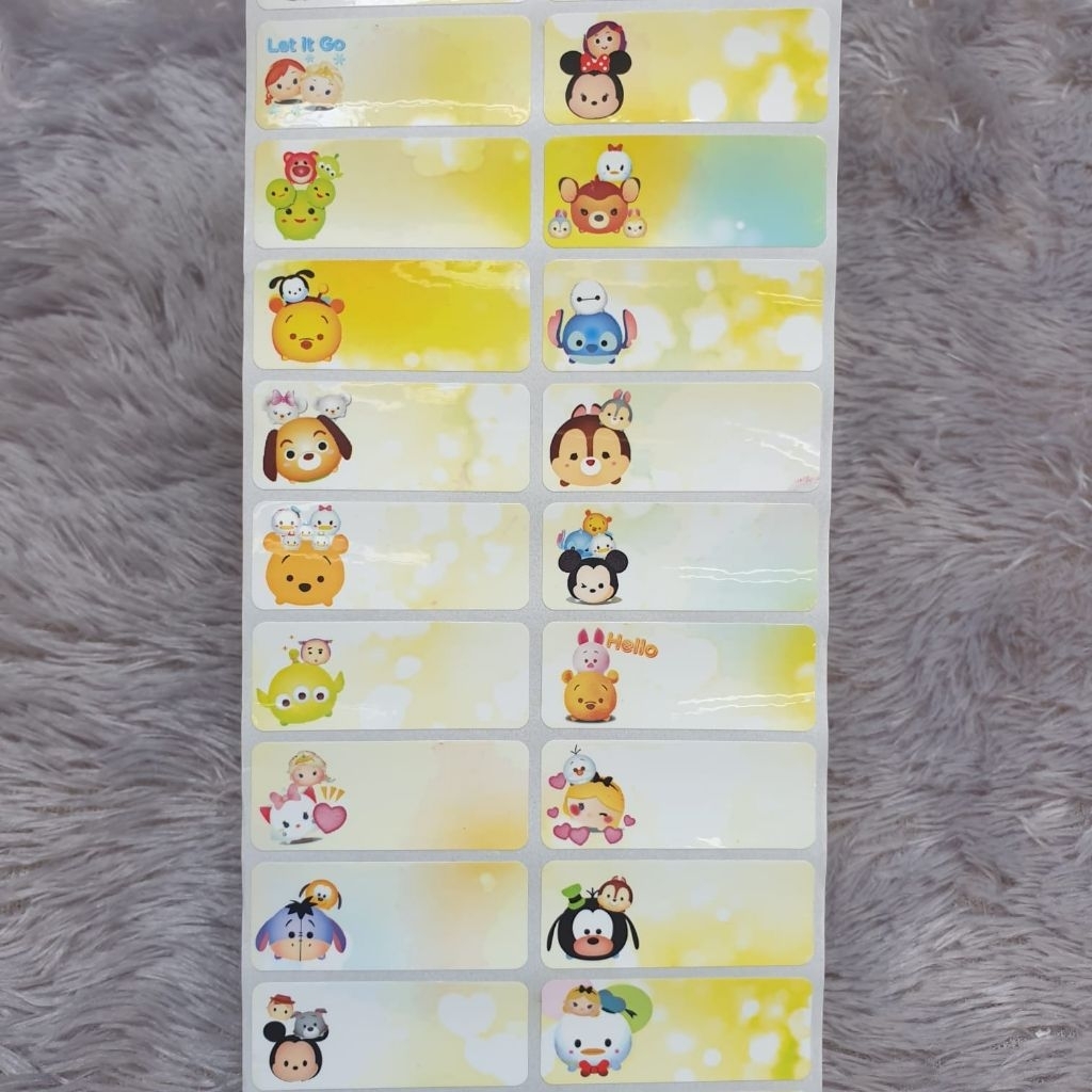 

STIKER NAMA WATERPROOF SIZE L/STIKER NAMA MOTIF/STIKER NAMA KARAKTER TSUMTSUM/STIKER NAMA TERBARU