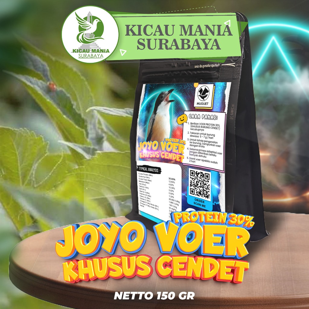 VOER BURUNG CENDET | JOYO VOER HARIAN KHUSUS CENDET | JOYO VOER CENDET PROTEIN 30% 150 GR