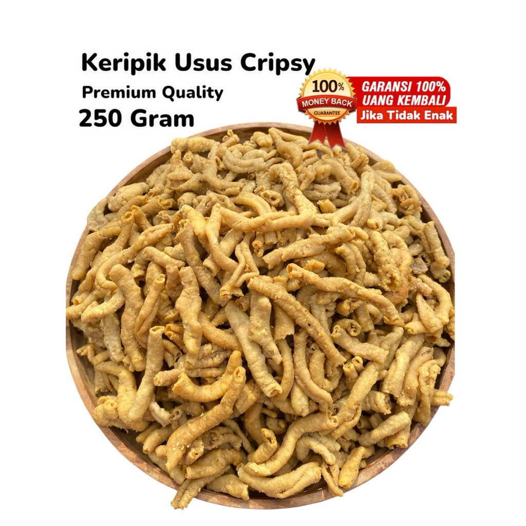 

KERIPIK USUS AYAM CRISPY PREMIUM 250 Gram