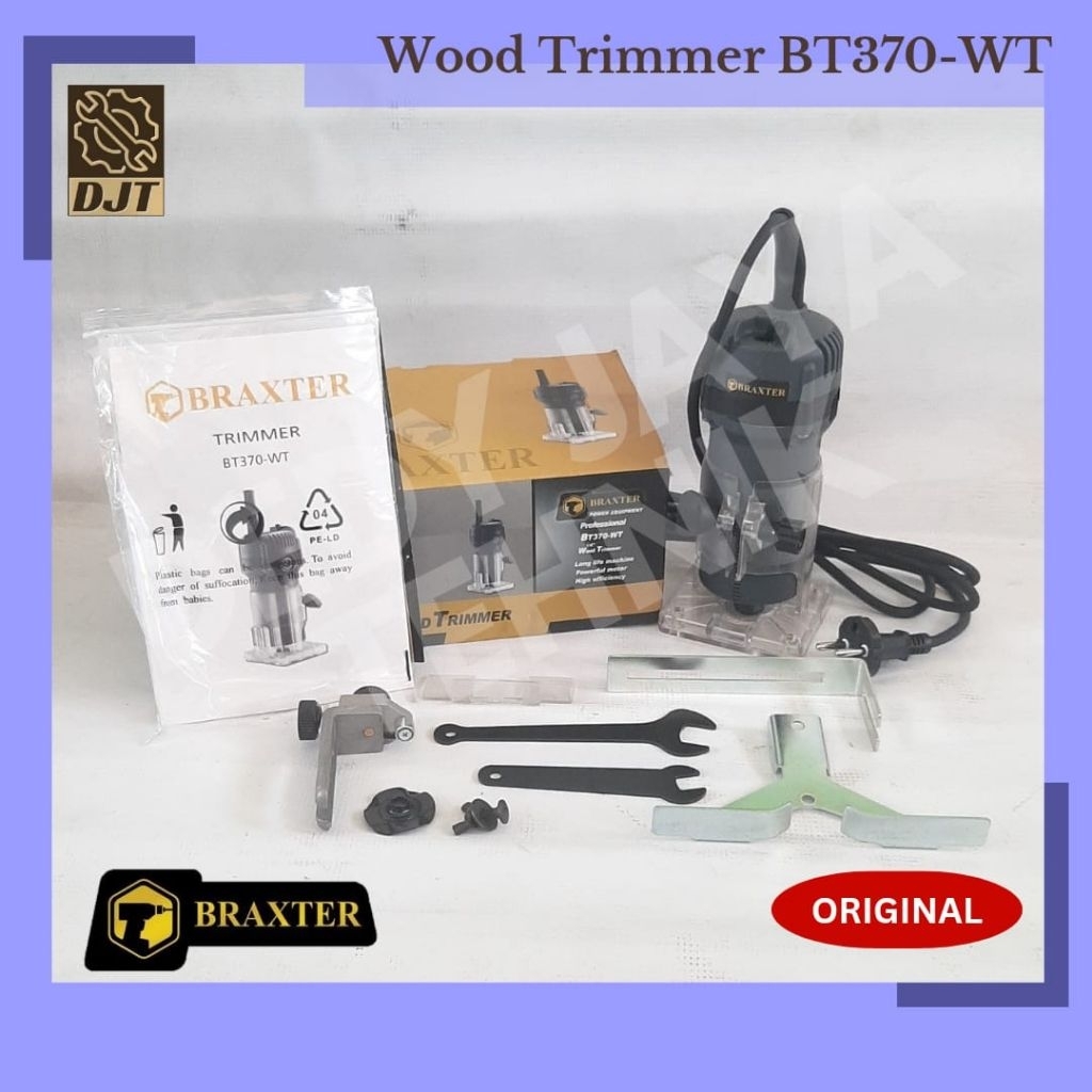 BRAXTER BT 370 WT MESIN PROPIL / RUTER Wood Trimmer Kayu 6MM BRAXTER