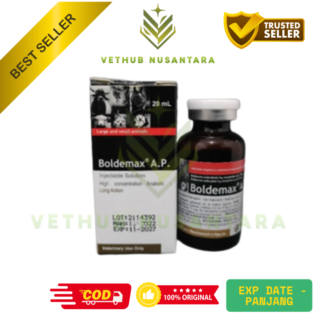 BOLDEMAX AP 20 ml Triple M - Obat Penggemuk Sapi Kambing Kuda Anjing Kucing Kelinci Hewan Babi Ayam