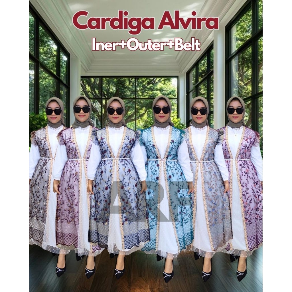 Outer cardigan Set inner gamis kekinian/Outer kondangan wanita Korea style/inner gamis kekinian/Card