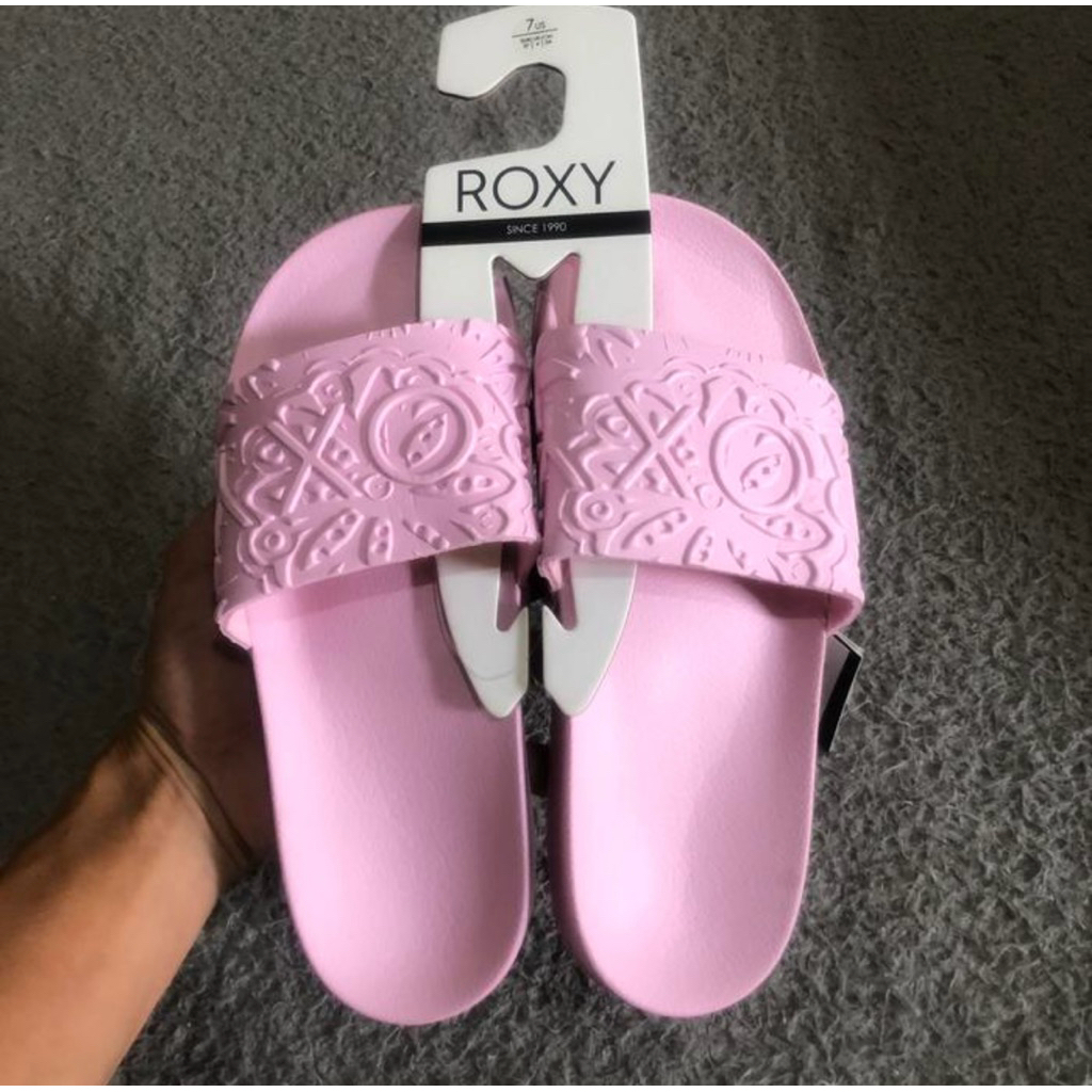 sandal wanita roxy original slippy mandala II pink sendal slide