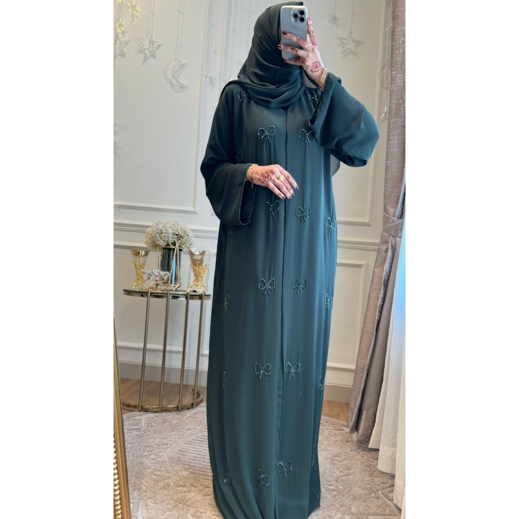 ABAYA DUBAI ORI / ABAYA COQUETTE HIJAU MARUN