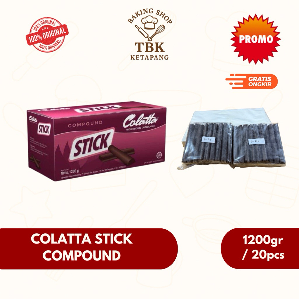 

Colatta Compound Stick Chocolate / Coklat Stik Compound 1200gram / 20pcs