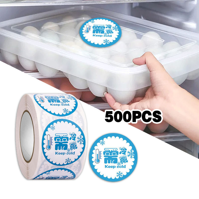 

500 pcs/roll Sticker Keep Refrigerated Label Kemasan Simpan Di Kulkas Diameter 3,8 cm