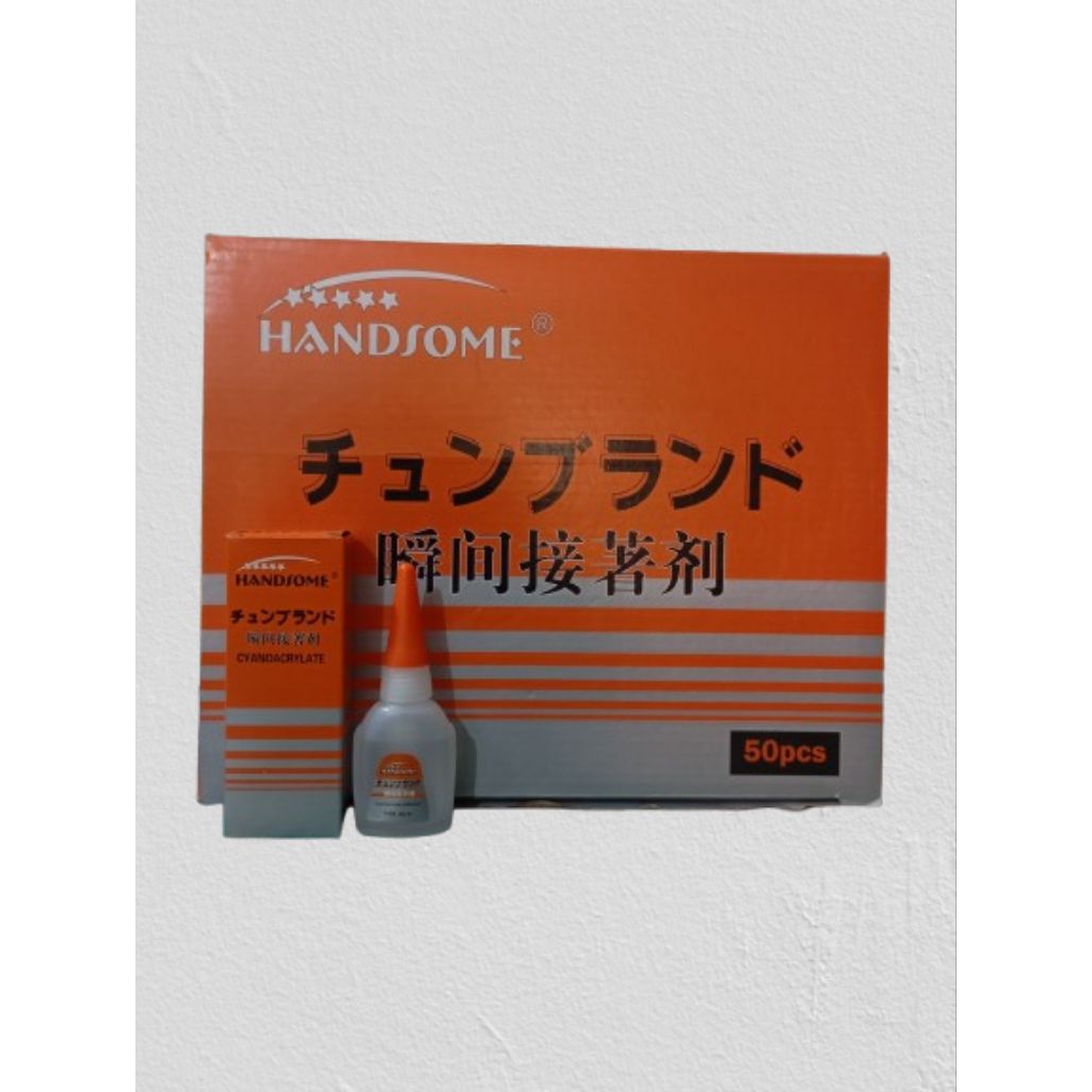 

1 Bok Isi 50 Pcs Lem Korea Merk Handsome/ Tutup kuning