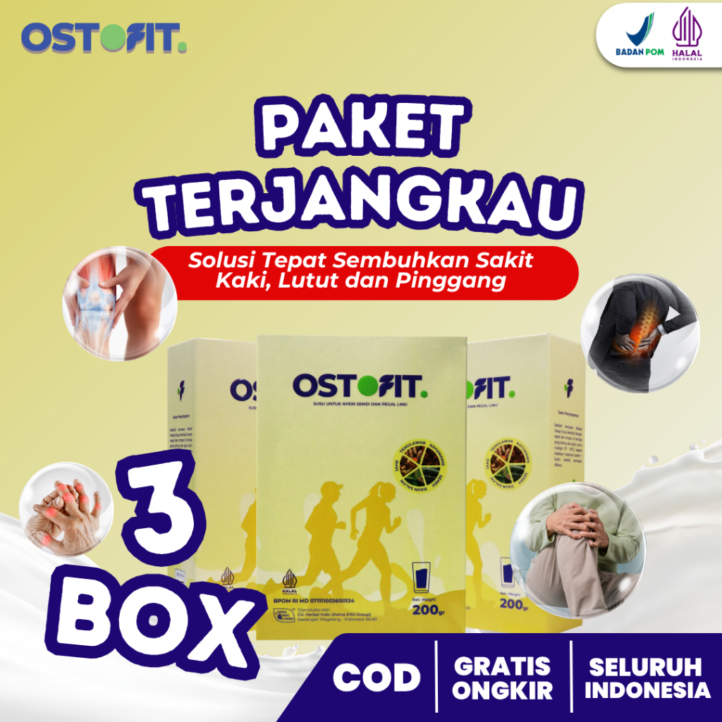 

PAKET HEMAT OSTOFIT - BANTU REDAKAN NYERI SENDI, KAKI, LUTUT DAN PINGGANG & REMATIK