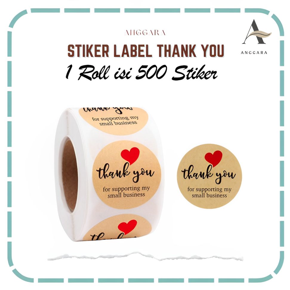 

Roll Thank You Label Isi 500 pcs Stiker Bulat Terima Kasih Kemasan Makanan Cup Murah Berkualitas