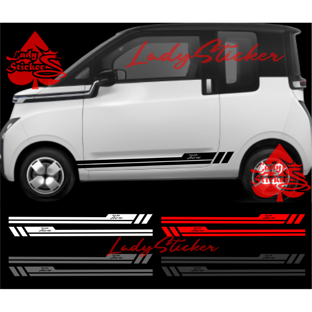 Cutting sticker mobil air ev sticker stiker mobil wuling air ev