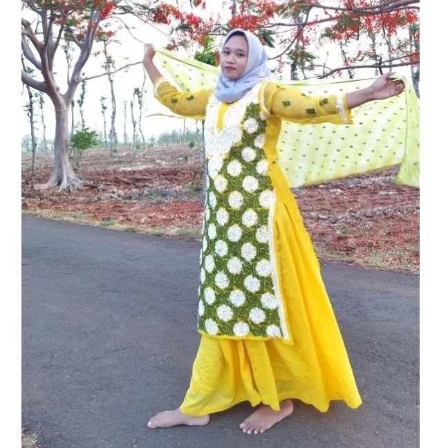 BAJU INDIA CANTIK KURTI SET ROK MEWAH