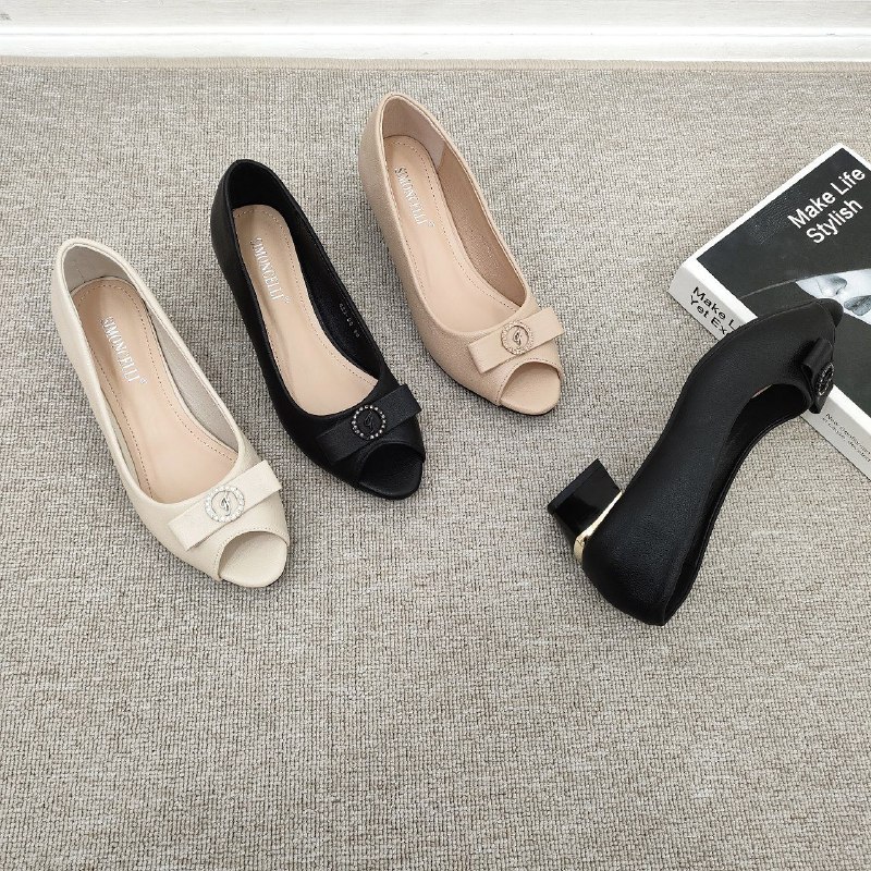 Simoncelli Sepatu Tumit Tahu 3 Cm Wanita Import | Sepatu Import | Sepatu Heels Pesta | Kondangan | P