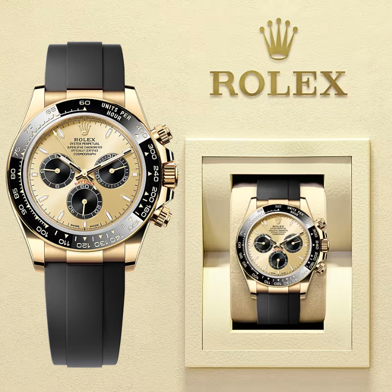 【100% ASLI】Original Jam tangan Rolex pria Cosmograph Daytona M116518LN-0048 Automatic 18CT Teflon ma