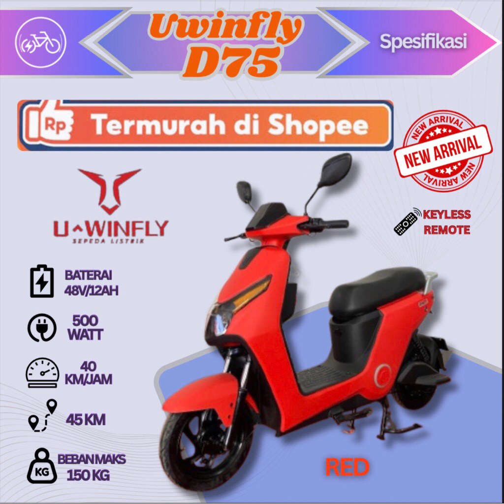 Sepeda Listrik Uwinfly D75 D65 Motor Sepeda Listrik Murah Garansi Resmi U WINFLY